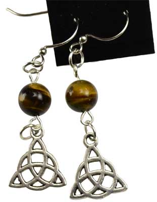 Tiger\'s Eye Triquetra earrings