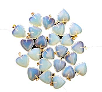 3/4\" (20mm) Opalite heart (pack of 24)