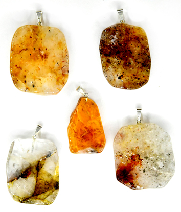 Golden Quartz slice pendant - Click Image to Close