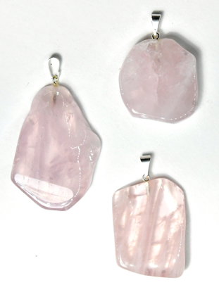 Rose Quartz slice pendant