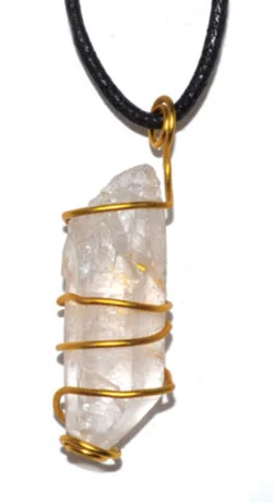 Quartz wire wrapped pendant - Click Image to Close