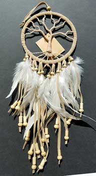 4 1/2\" Tree of Life tan dream catcher