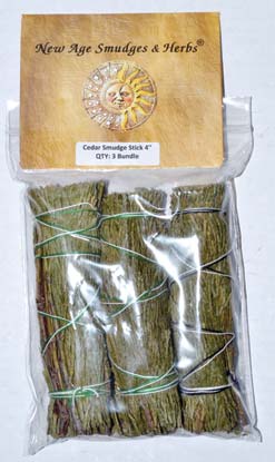 Cedar smudge 3-pk 4\"