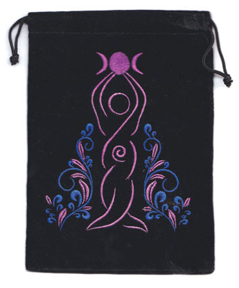 5\"x 7\" Goddess Black velveteen bag