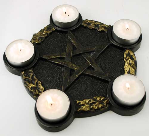 Pentagram Candle Holder altar plate