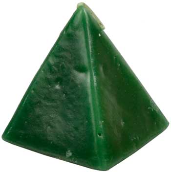 Green Cherry pyramid candle 2 1/2\"