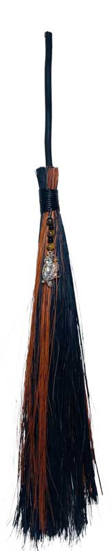 21+" Owl Black & Brown broom