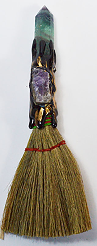 7" amethyst W Crystal broom