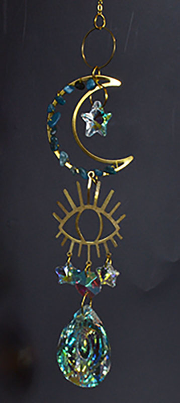 16" Evil Eye Crescent sun catcher