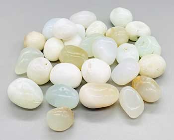 1 lb Jade, White tumbled stones - Click Image to Close