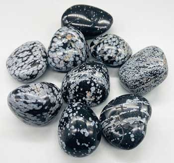 1 lb Snowfake Obsidian tumbled stones - Click Image to Close
