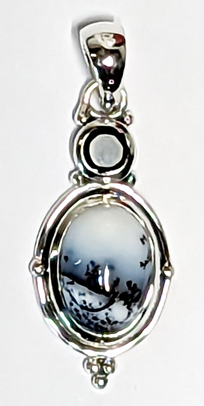 Black Onyx, Dendritic Opal pendant